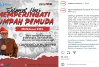 Poster Instagram DPPKB Makassar Mengucapkan Selamat Hari Sumpah Pemuda