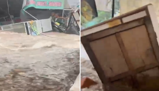 Foto Kolase : Banjir Bandang Melanda Kota Sukabumi