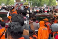 Tangkapan Layar Video : Massa pendukung DIA Dilempari dengan Batu