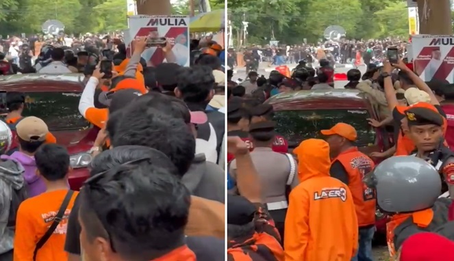 Tangkapan Layar Video : Massa pendukung DIA Dilempari dengan Batu