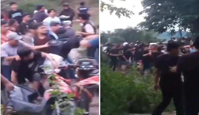 Foto Kolase : Bentrokan antar pendukung Calon Bupati Enrekang