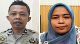 Kolase : Aipda Marthyn Surya Pamula dan istrinya, Bahrani (Foto Ditkrimum Polda Sulsel)