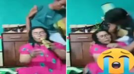 Foto Kolase : Hertalina Simanjuntak yang sedang karaoke live di Facebook Ditikam oleh suami hingga tewas.