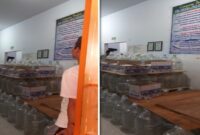 Foto Kolase : Aktvitas pekerja di Pabrik Air Minum bermerk MineralQu di Kawasan Tamarunang, Gowa.