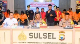 Polda Sulsel mengungkap kasus pembunuhan dan TPPO di Luwu Timur dalam konferensi pers (Ist)