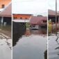 Foto Kolase : Kondisi terkini banjir di Jalan Ujung Bori Raya Blok 8/RW 08 Perumnas Antang, Kecamatan Manggala, Kota Makassar
