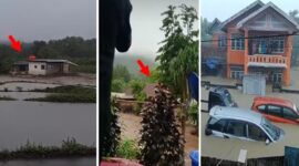 Foto Kolase : Rumah Terseret Banjir di Soppeng dan Mobil Terendam di Dusun Pacciro, Kecamatan Takkalasi, Barru