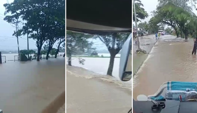 Foto Kolase : Jalur trans-Sulawesi, termasuk Jalan Poros Makassar-Parepare dan Barru-Soppeng, lumpuh akibat banjir