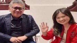 Mantan pacar Ketua Umum PSI Kaesang Pangarep, Felicia Tissue, bertemu dengan Sekjen PDIP Hasto Kristiyanto. (Ist)