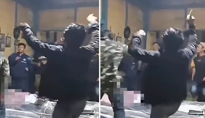 Foto Kolase : Jenazah Pemuda Dijogetin Teman-temanya (Tangkapan Layar Video)