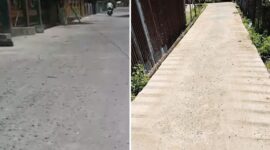 Foto Kolase : Dua Proyek Jalan Rabat Beton di Kabupaten Barru, rusak parah.