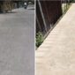 Foto Kolase : Dua Proyek Jalan Rabat Beton di Kabupaten Barru, rusak parah.