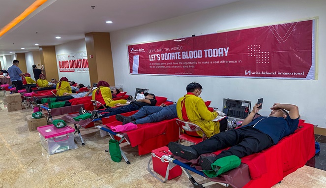 Pendonor di Swiss-Belinn Panakkukang yang telah berpartisipasi kepada PMI Sulsel