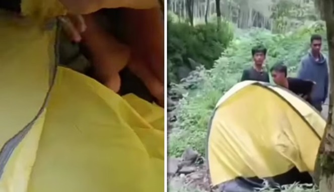 Foto Kolase : Pasangan Mesum Digerebek Warga di Tenda Kuning