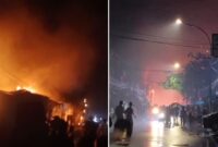 Foto Kolase : Suasana Kebakaran di Gudang Tinumbu dan Area Dekat Polsek Biringkanaya