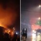 Foto Kolase : Suasana Kebakaran di Gudang Tinumbu dan Area Dekat Polsek Biringkanaya