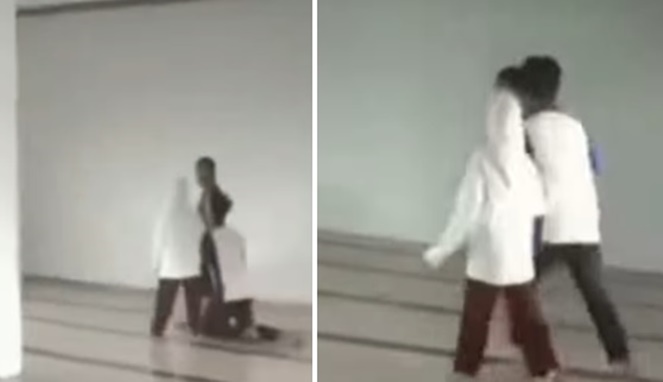 Foto Kolase : Tangkapan Layar Video Viral Oknum Guru dan Siswi SMP di Gowa Digerebek Warga