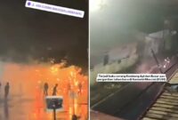Foto Kolase : Perang Petasan di 2 Wilayah Makassar, Yakni di Jalan Andi Djemma dan Jalan Maccini