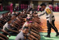 Sebanyak 66 personel Polres Gowa mendapatkan kenaikan pangkat dalam upacara korps rapor