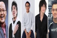 Foto Kolase : Motivator Mario Teguh, YouTuber Atta Halilintar, penceramah Taqy Malik, keyboardist Kevin Aprillio, dan drummer band Nidji Adri Prakarsa