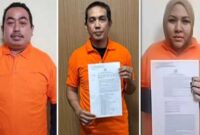Foto Kolase : Tiga Tersangka Skincare Merkuri, Agus Salim, Mustadir Dg Sila, dan Mira Hayati