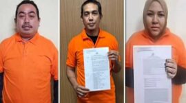 Foto Kolase : Tiga Tersangka Skincare Merkuri, Agus Salim, Mustadir Dg Sila, dan Mira Hayati