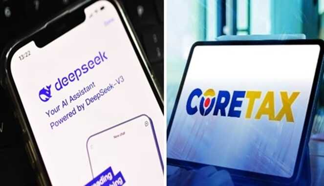 Foto Kolase DeepSeek dan Coretax