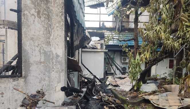 Ruang Perencanaan dan Keuangan Kantor Disdik Makassar Ludes Terbakar