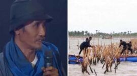 Foto Kolase : Nelayan Kholid dan Pagar Laut di Tangerang
