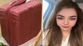 Foto Kolase : Koper Merah dan Korban Mutilasi Uswatun Khasanah