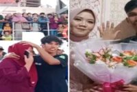 Foto Kolase : Pasangan Bojes dan Lia yang Viral di Pelabuhan Passarang Majene Berujung Pernikahan
