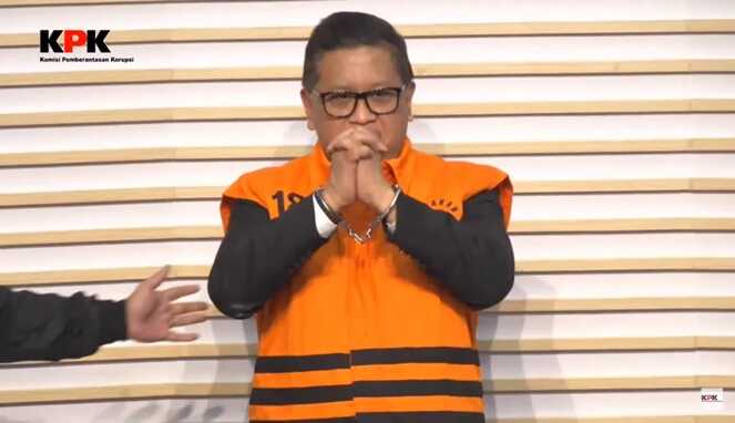 Hasto Kristianto resmi ditahan KPK (Tangkapan Layar YouTube KPK)