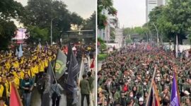 Foto Kolase : Aksi Demo Mahasiswa Bertajuk Indonesia Gelap Menggema di Berbagai Daerah di Indonesia (Ist)