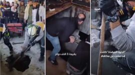 Foto Kolase : Kekejaman rezim diktator Bashar Al Assad Dibongkar Rakyat Suriah, Ratusan Mayat Ditemukan Tercor dan Terpenjara dalam Bawah Tanah (Tangkapan Layar Video Viral Suriah)