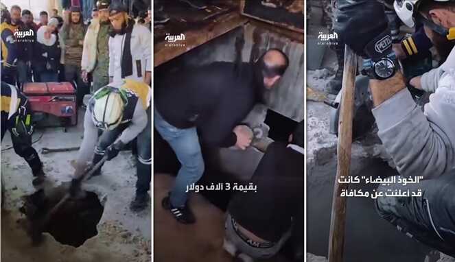 Foto Kolase : Kekejaman rezim diktator Bashar Al Assad Dibongkar Rakyat Suriah, Ratusan Mayat Ditemukan Tercor dan Terpenjara dalam Bawah Tanah (Tangkapan Layar Video Viral Suriah)