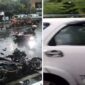 Foto Kolase : Kecelakaan beruntun beruntun yang melibatkan tujuh sepeda motor dan tiga mobil terjadi di perbatasan Gowa-Makassar