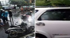 Foto Kolase : Puluhan Motor Ditabrak Minibus di Batas Kota Makassar-Gowa (Tangkapan Layar Video)