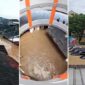 Foto Kolase : Banjir melnada rumah warga, Mal Mega Bekasi, dan sejumlah mobil di Perum Galaxy terendam banjir (Foto Warga Bekasi di Facebook)