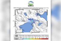 Peta guncangan (ShakeMap) BMKG menunjukkan pusat gempa bumi yang terjadi pada 7 Maret 2025 di darat, 24 km barat laut Luwu Timur, Sulawesi Selatan, dengan magnitudo 3.6 dan kedalaman 3 km.