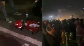 Foto Kolase : Bentrokan massa aksi dengan polisi dan tim medis digeledah serta dipukuli