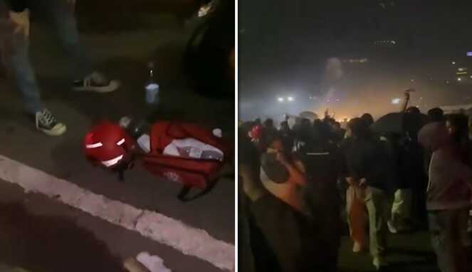 Foto Kolase : Bentrokan massa aksi dengan polisi dan tim medis digeledah serta dipukuli