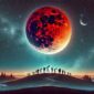 Foto ilustrasi gerhana bulan total atau Blood Moon pada Jumat 14 Maret 2025