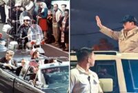 Foto Kolase Ilustrasi : John F. Kennedy (JFK) Presiden Amerika Serikat ke-35, dibunuh saat berkendara dalam mobil kepresidenan dan Presiden RI Prabowo Subianto (Ist)