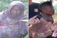 Foto Kolase : Lapi, pengedar sabu yang menyamar jadi emak-emak dicokok polisi