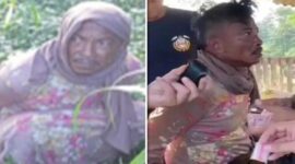 Foto Kolase : Lapi, pengedar sabu yang menyamar jadi emak-emak dicokok polisi