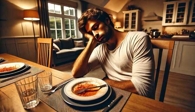 Foto Ilustrasi Orang Lemas Setelah Berbuka Puasa 