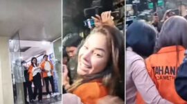 Foto Kolase : Nikita Mirzani Kenakan Baju Oranye