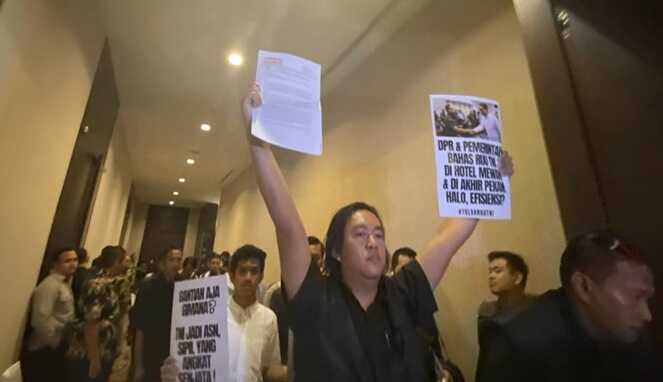 Koalisi sipil protes rapat RUU TNI di hotel mewah di Jakarta (X@KontraS)
