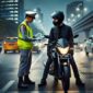 Foto Ilustrasi : polisi lalu menghentikan sepeda motor untuk pemeriksaan STNK.
