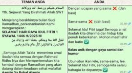 Foto Ilustrasi cara membalas ucapan selamat idul fitri